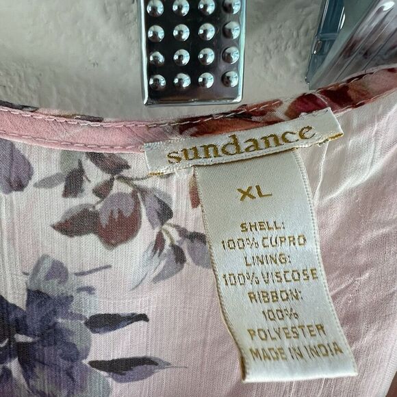 Sundance Alexandria Dress Floral Chiffon Teired Midi Women’s XL Garden Cottage - Picture 4 of 9